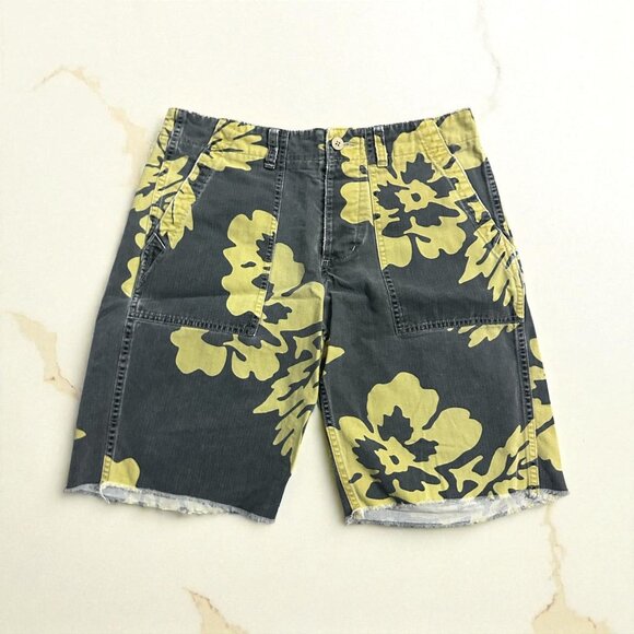 RALPH LAUREN Denim & Supply Hawaiian Hibiscus Print Denim Bermuda Shorts Size 29 - Picture 1 of 6